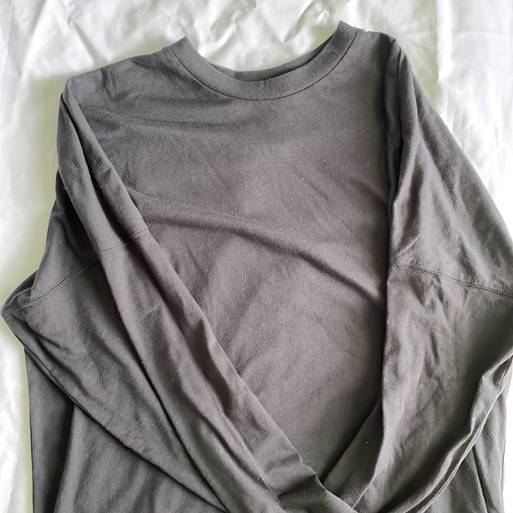Long Black Sweatshirt with Orange Cuffed Pants